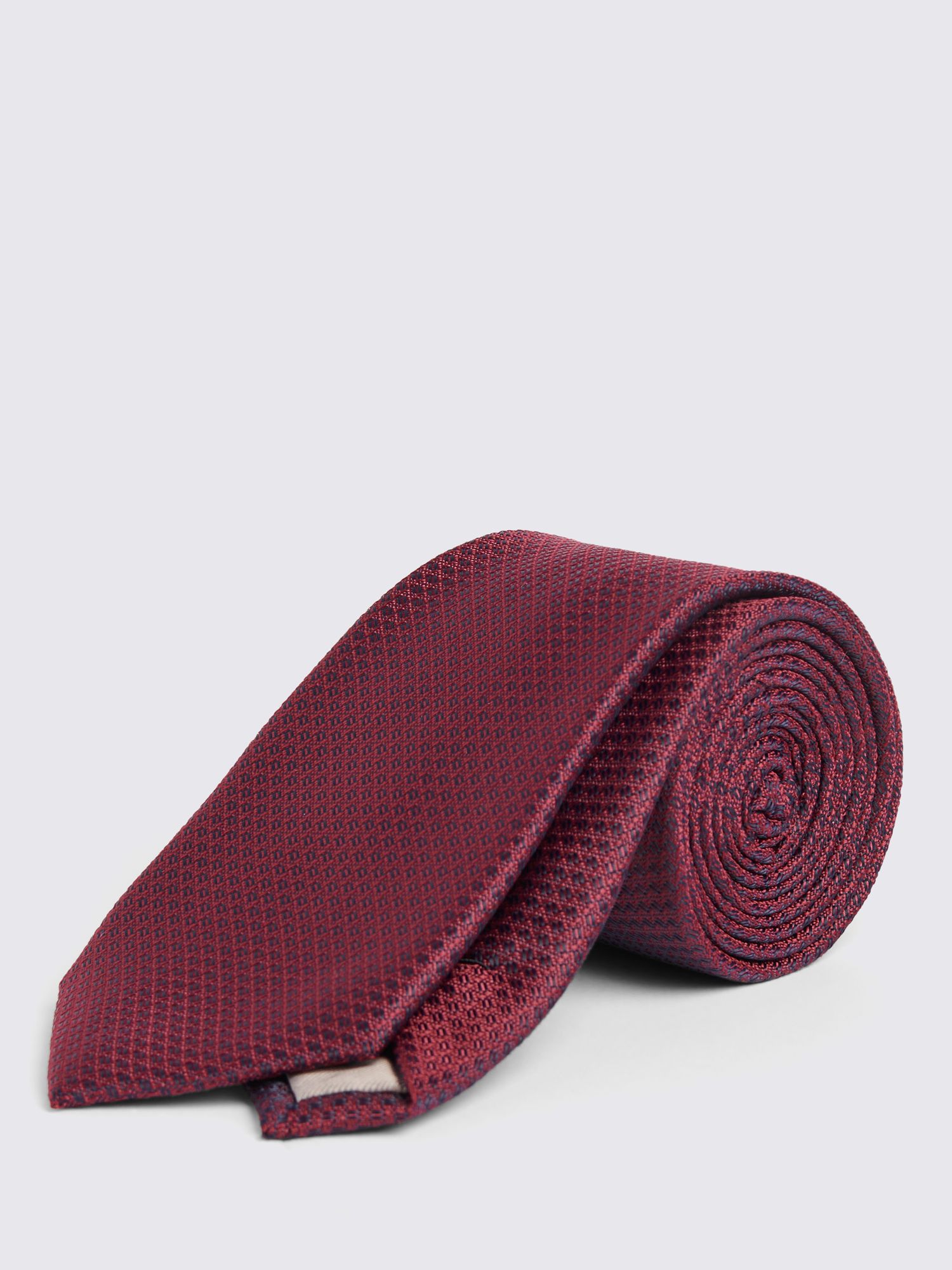 Moss Textured Tie, Berry at John Lewis & Partners