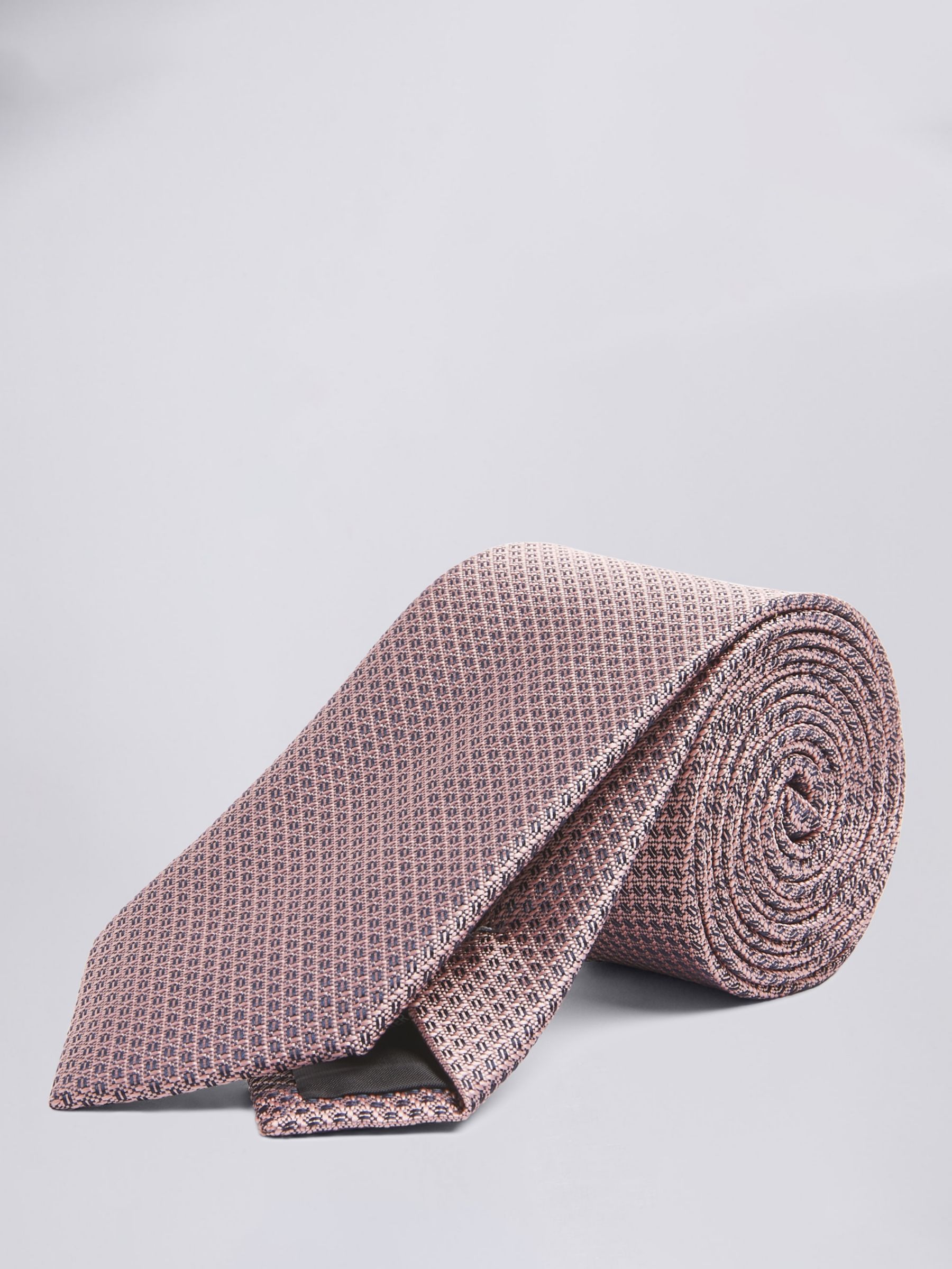 Moss Textured Tie, Pink at John Lewis & Partners