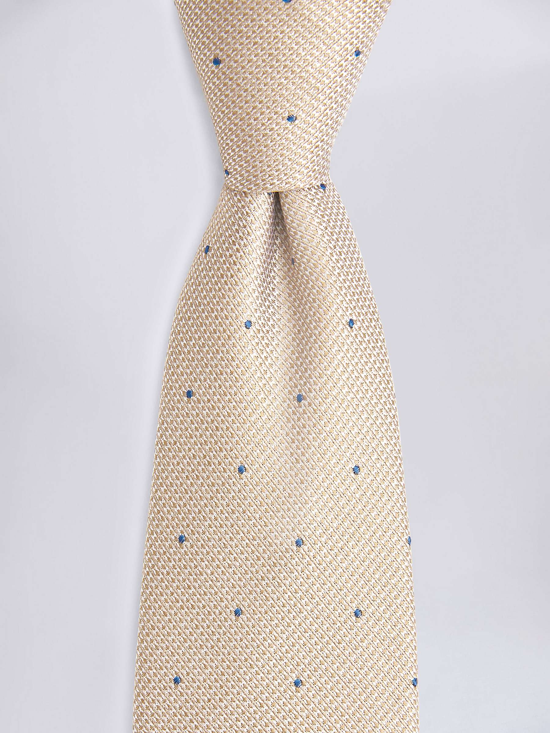 Buy Moss Contrast Spot Silk Tie, Champagne Online at johnlewis.com