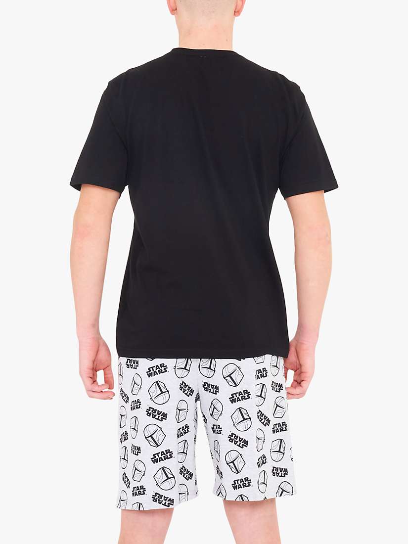 Buy Brand Threads Mandalorian Graphic Print Short Pyjama Set, Black Online at johnlewis.com