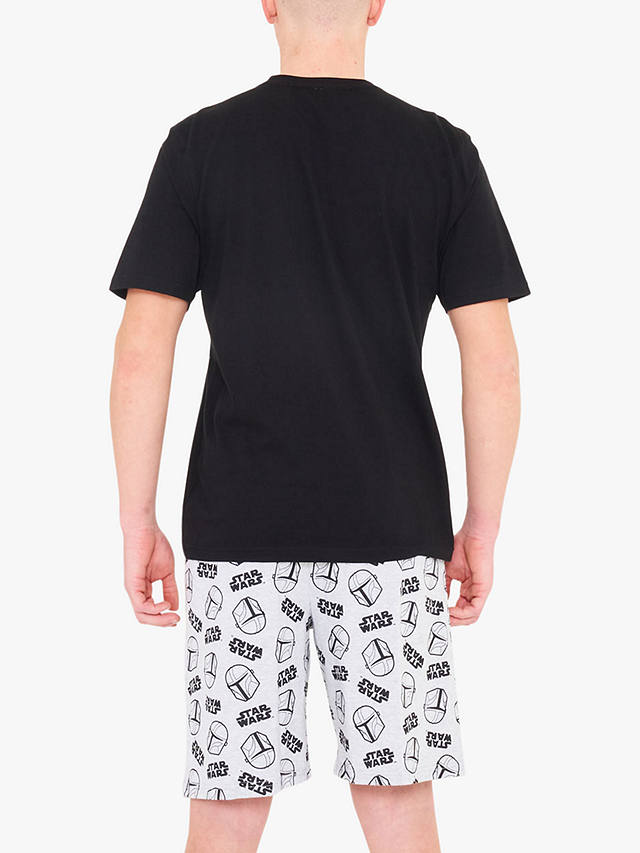 Brand Threads Mandalorian Graphic Print Short Pyjama Set, Black