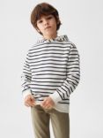 Mango Kids' Sailor Stripe Hooded Sweatshirt, Natural White