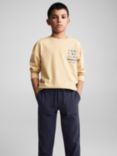 Mango Kids' Manacor Cotton Jogger Style Trousers, Navy