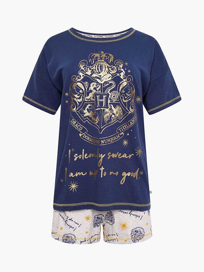 Buy Brand Threads Harry Potter Graphic Print Short Pyjama Set, Blue Online at johnlewis.com