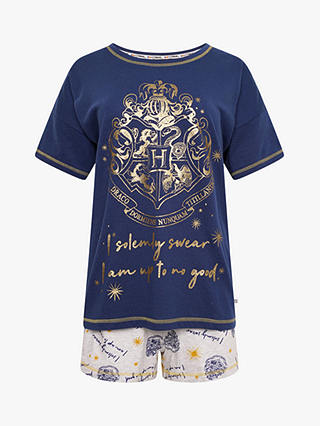Brand Threads Harry Potter Graphic Print Short Pyjama Set, Blue