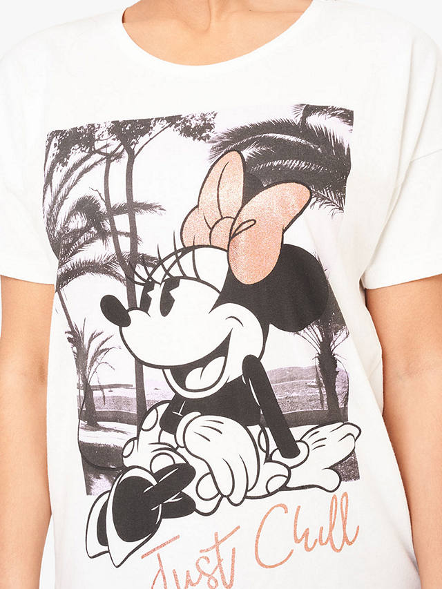 Brand Threads Minnie Mouse Graphic Print Short Pyjama Set, Grey