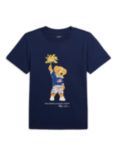 Ralph Lauren Kids' Cotton Polo Bear T-Shirt, Navy/Multi