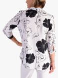 chesca Floral Pintuck Shirt, White/Black
