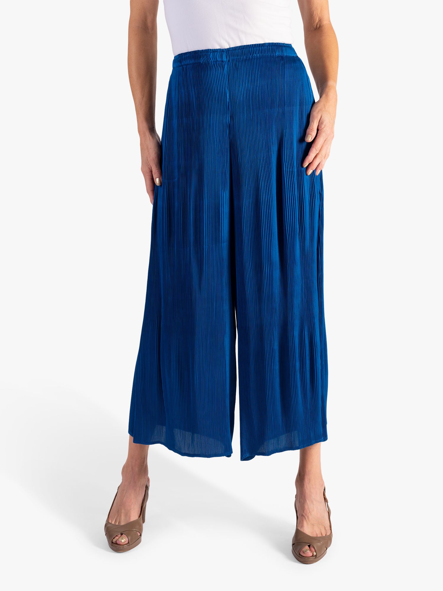 chesca Pleated Wide Leg Trousers, Royal Blue, 12-14