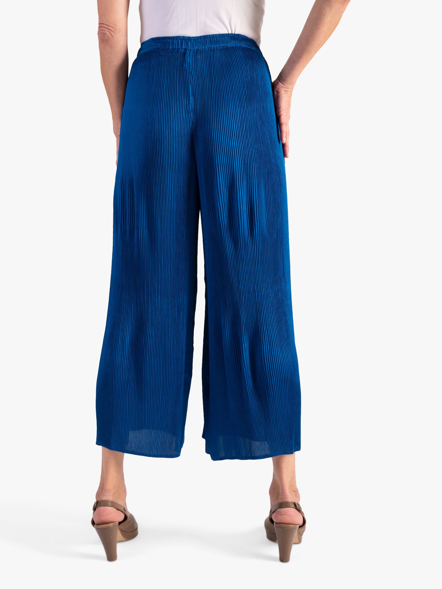 chesca Pleated Wide Leg Trousers, Royal Blue, 12-14