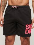 Superdry Sportswear Logo 17" Recycled Swim Shorts, Black