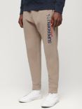 Superdry Sportswear Logo Tapered Joggers, Deep Beige Slub