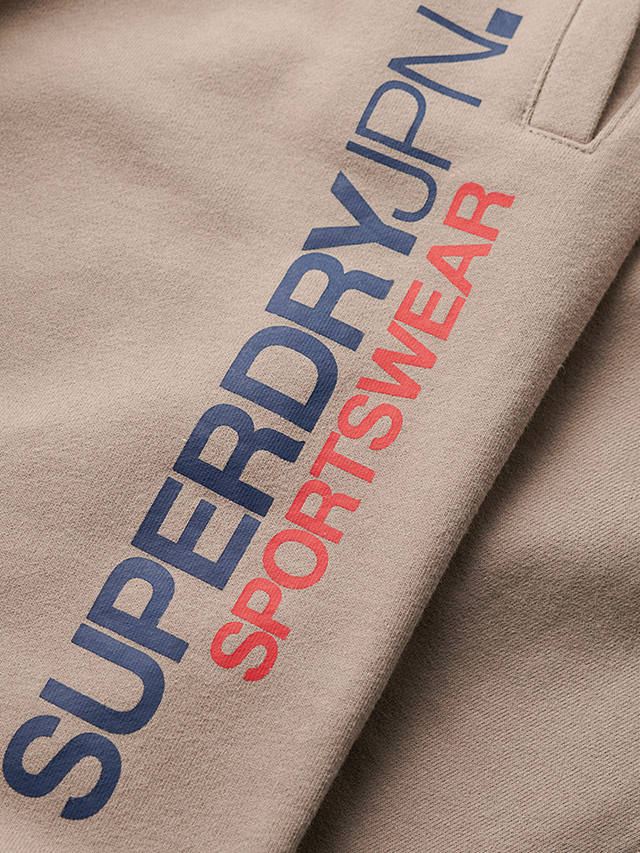 Superdry Sportswear Logo Tapered Joggers, Deep Beige Slub