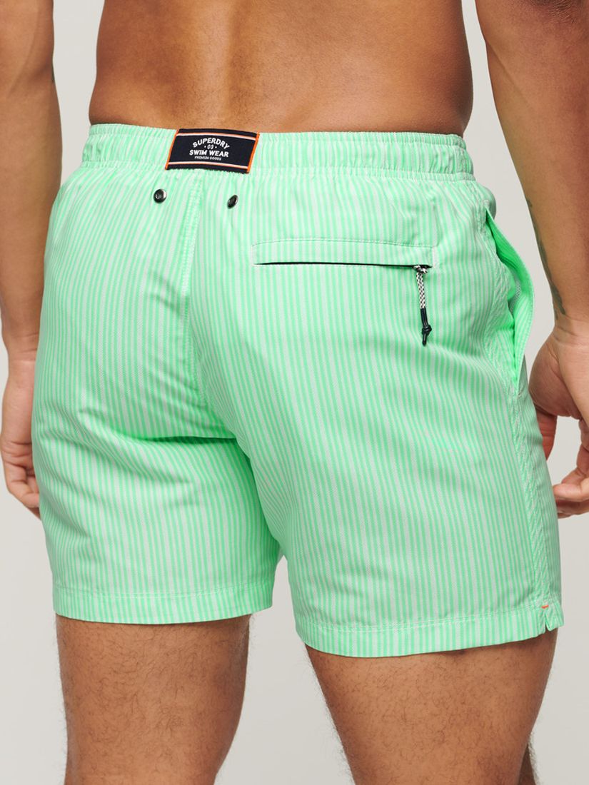 Superdry Stripe 15" Swim Shorts, Mint, S