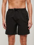 Superdry Premium Embroidered 17" Swim Shorts, Black