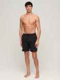 Superdry Premium Embroidered 17" Swim Shorts, Black