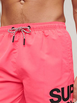 Superdry Sportswear Logo 17" Recycled Swim Shorts, Shocking Pink
