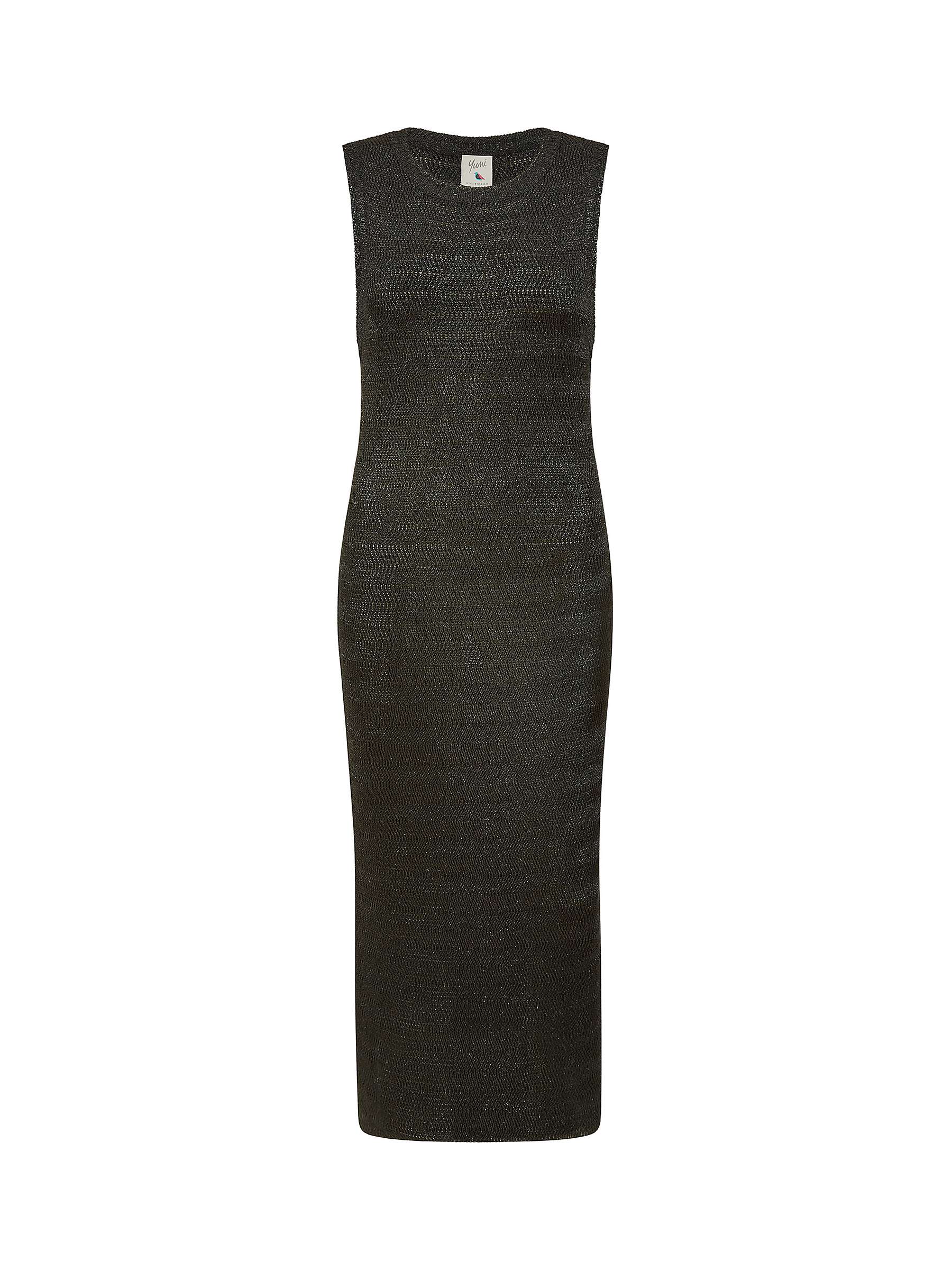 Buy Yumi Lurex Knitted Sleeveless Midi Dress, Black Online at johnlewis.com