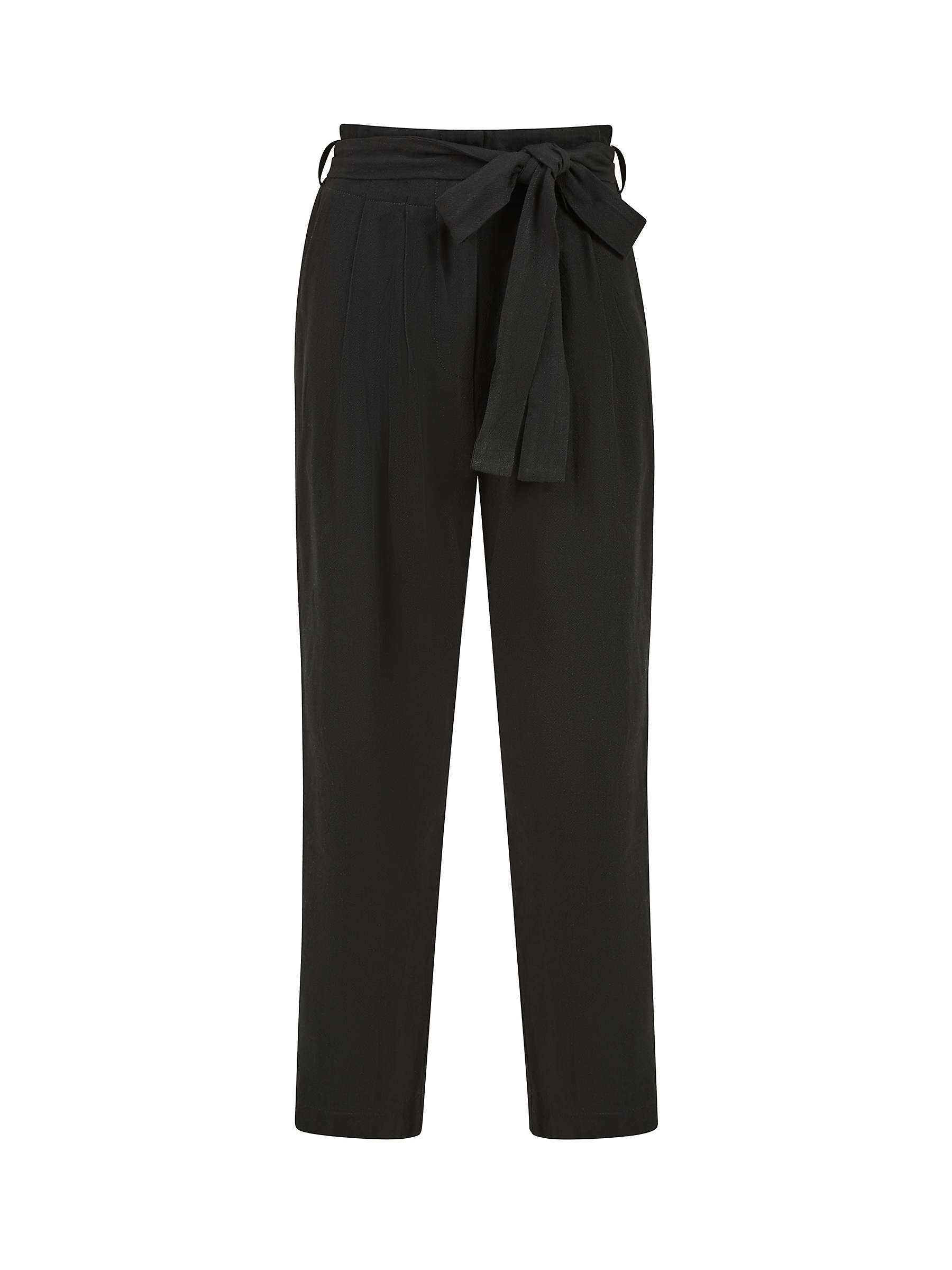 Buy Yumi Tailored Linen Blend Cropped Trousers, Black Online at johnlewis.com