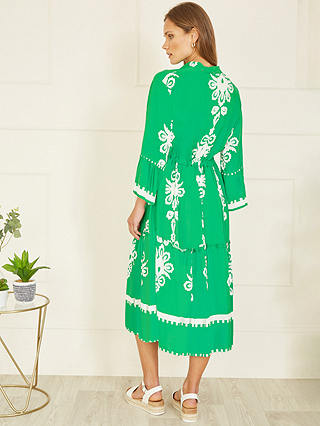 Yumi Printed Midi Dress, Green