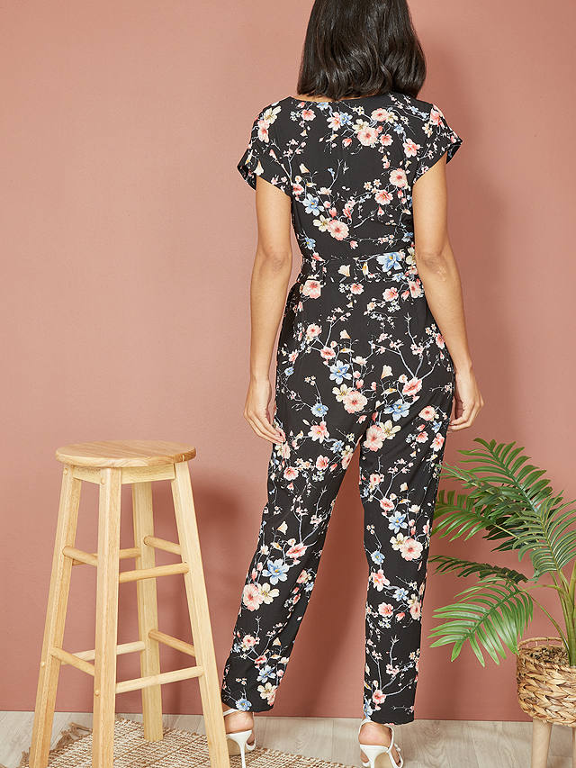 Yumi Blossom Print Jumpsuit, Black