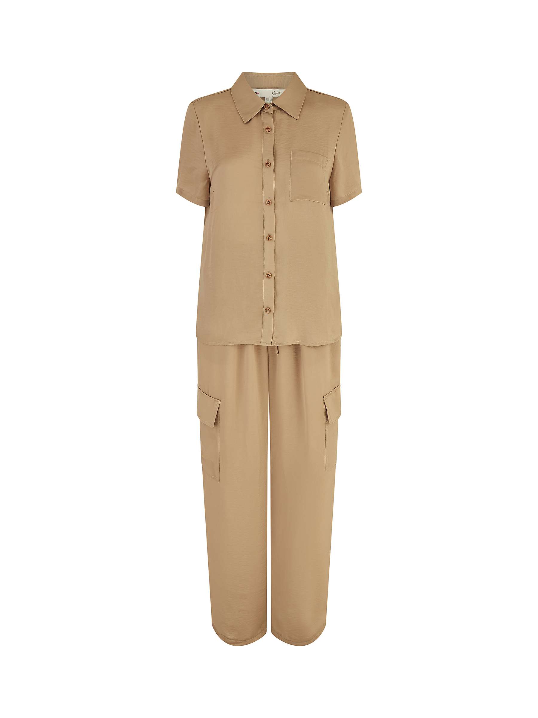 Buy Yumi Short Sleeve Relaxed Fit Shirt, Stone Online at johnlewis.com