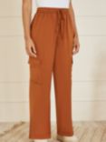 Yumi Straight Cut Cargo Trousers, Orange