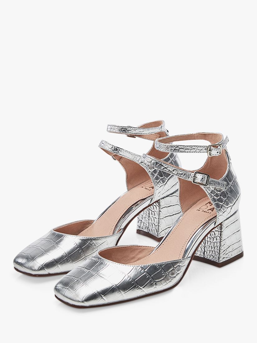 Buy Moda in Pelle Daziah Formal Shoes, Silver Online at johnlewis.com