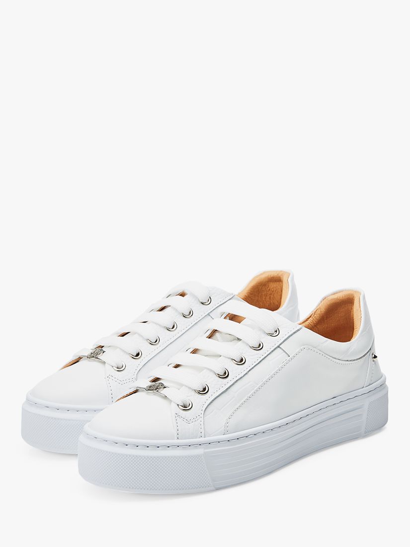 Moda in Pelle Arabeller Leather Slab Sole Trainers, White at John Lewis ...