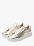 Moda in Pelle Ariba Metallic Leather Trainers, Gold