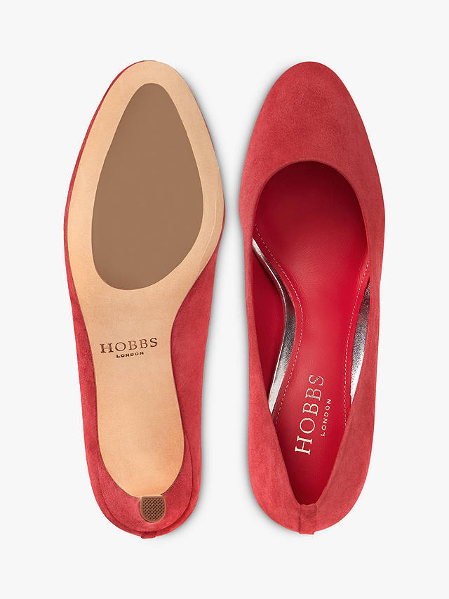 Hobbs Lizzie Suede Court Shoes, Rouge Pink