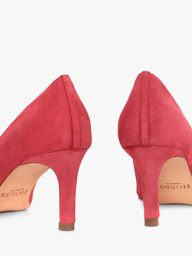 Hobbs Lizzie Suede Court Shoes, Rouge Pink