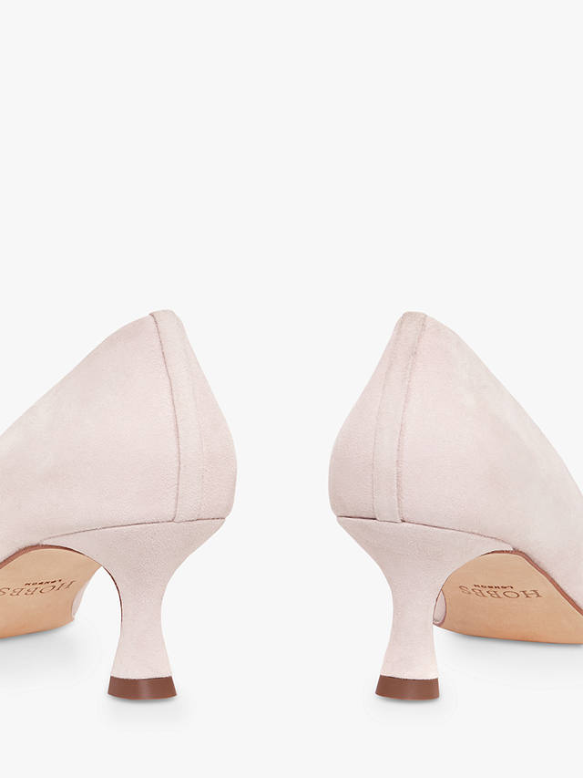 Hobbs Esther Suede Court Shoes, Pale Pink