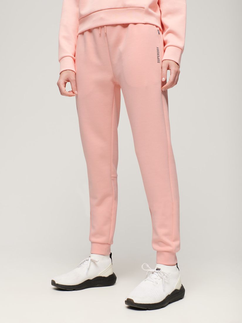 Superdry Sports Tech Slim Joggers, Peach Pearl Pink, 16