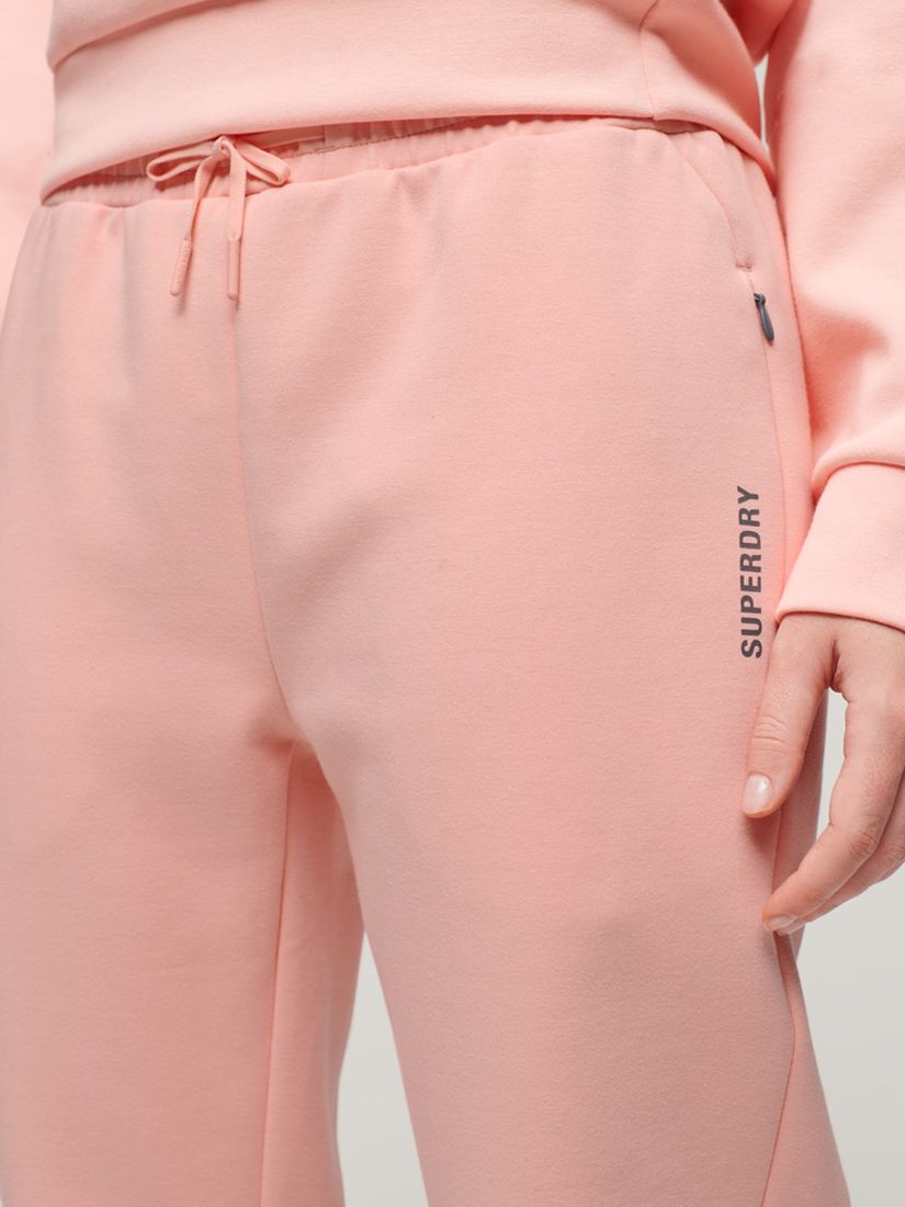 Superdry Sports Tech Slim Joggers, Peach Pearl Pink, 16