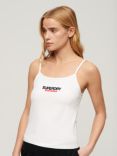 Superdry Logo Fitted Cami Top, Brilliant White