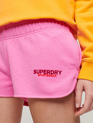 Superdry Sportswear Logo Racer Shorts, Paparazzi Pink