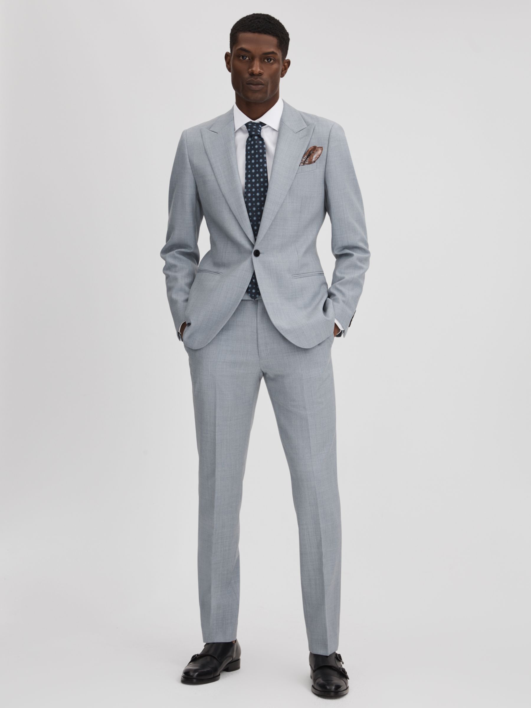Buy Reiss Dandy Tailored Fit Suit Jacket, Soft Blue Online at johnlewis.com