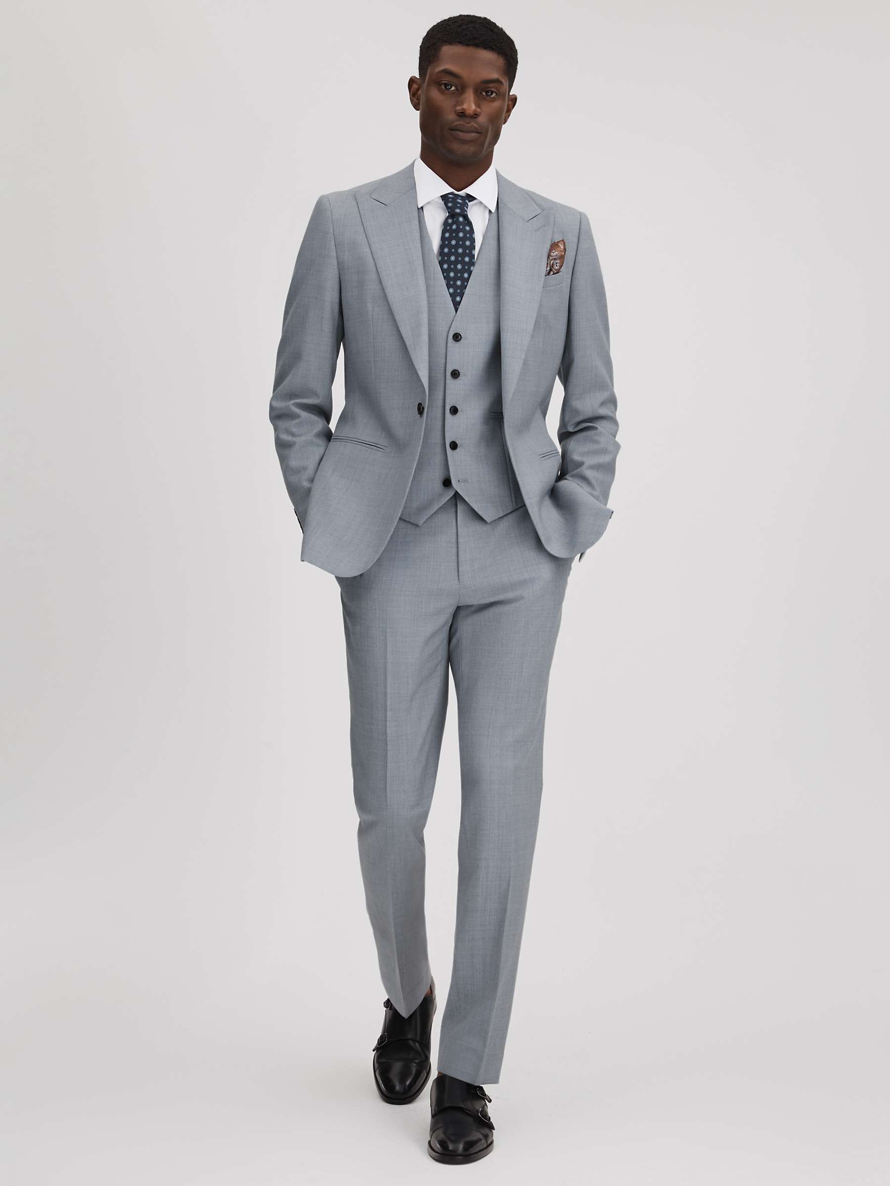 Buy Reiss Dandy Straight Fit Trousers, Soft Blue Online at johnlewis.com