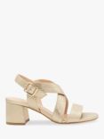 Paradox London Ida Block Heel Shimmer Sandals, Champagne