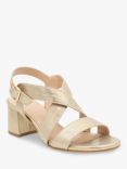 Paradox London Ida Block Heel Shimmer Sandals, Champagne