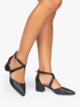 Paradox London Wide Fit Fran Shimmer Low Block Heel Court Shoes