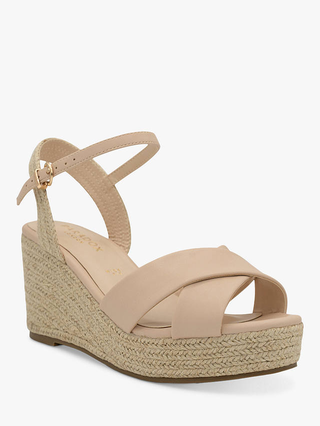 Paradox London Yona Wide Fit Espadrille Wedge Sandals, Nude