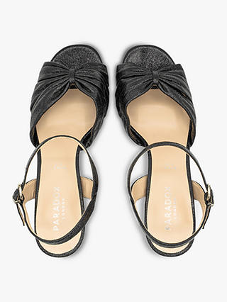 Paradox London Nerita Wide Fit Platform Sandals, Black