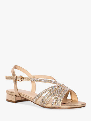 Paradox London Wide Fit Quest Block Heel Sandals, Champagne