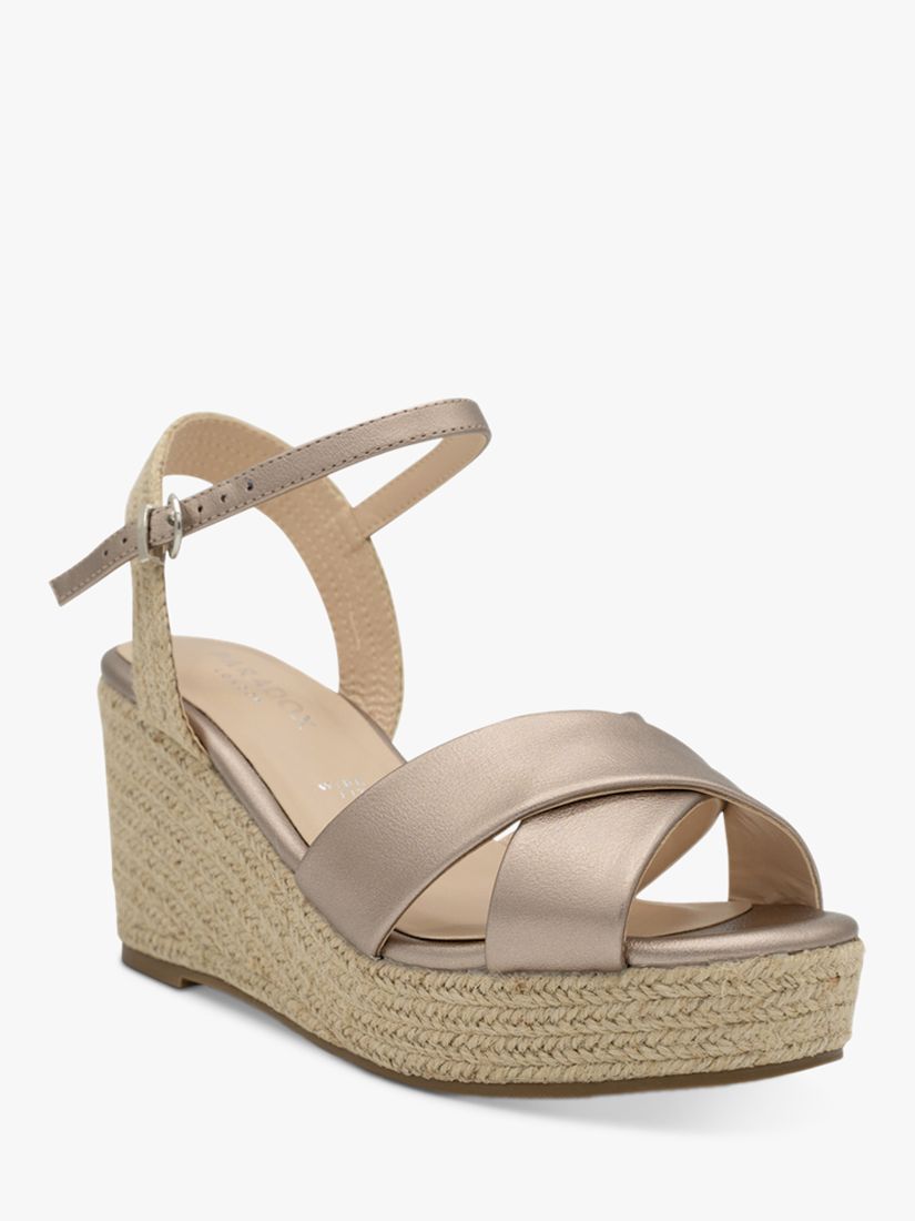 Paradox London Yona Wide Fit Espadrille Wedge Sandals, Pewter, 3W