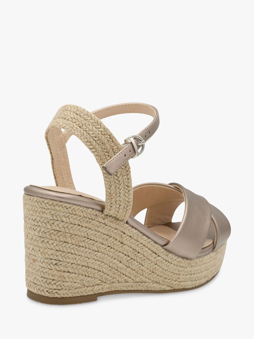 Paradox London Yona Wide Fit Espadrille Wedge Sandals, Pewter, 3W