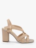 Paradox London Hilde Wide Fit Block Heel Sandals, Nude