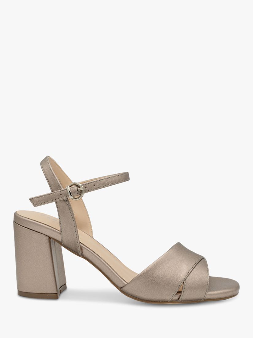 Buy Paradox London Itzy Shimmer High Block Heel Ankle Strap Sandals Online at johnlewis.com