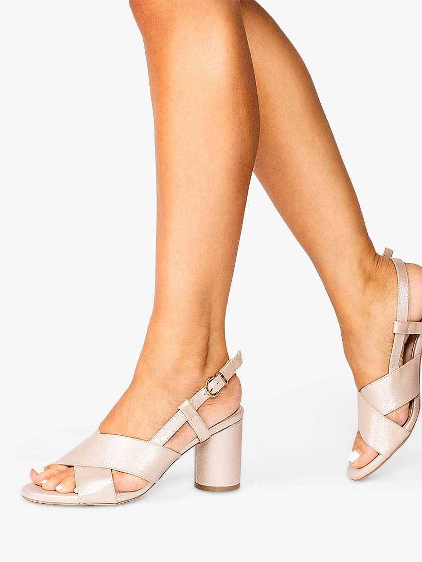 Buy Paradox London Ilana Shimmer Mid Heel Sling Back Sandals Online at johnlewis.com
